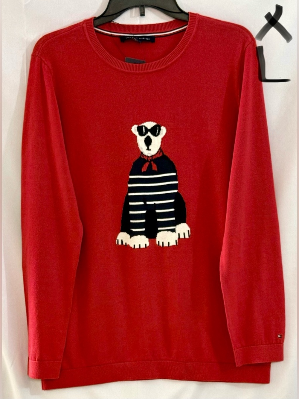 Tommy Hilfiger Red Sweater with Bear Motif